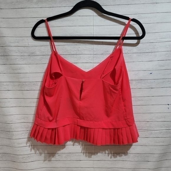 FRENCH CONNECTION PEPLUM RUFFLE TANK TOP IN AZALEA SZ XS - Picture 8 of 9